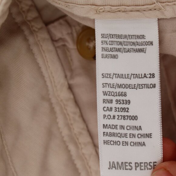 James perse pants women's 28 32x27 chino flat front button fly cotton blend - Picture 11 of 12